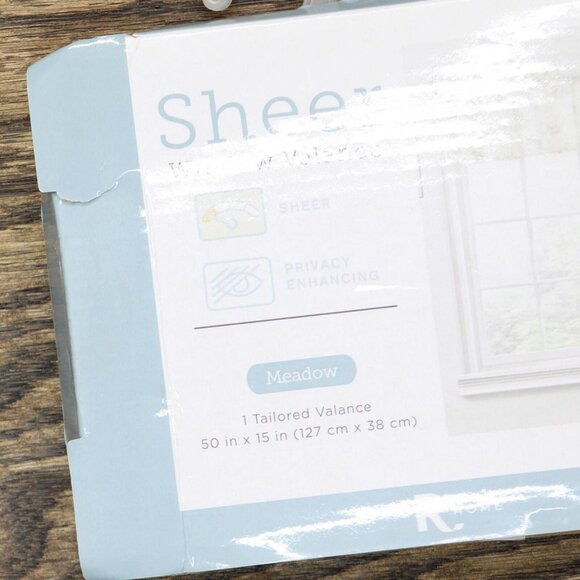 NEW Regal Home Embroidered Rod Pocket Tailored Valance Ivory Off White 50" x 15" - Picture 7 of 9